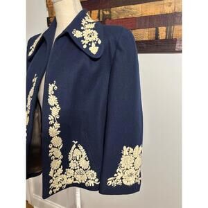 Vtg Made in Hungary Hungaria Jacket Hand Embroidery  Wool Coat/Blazer Women M?